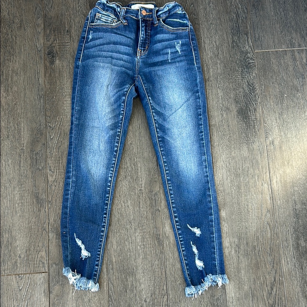 Distressed Blue Denim Jeans